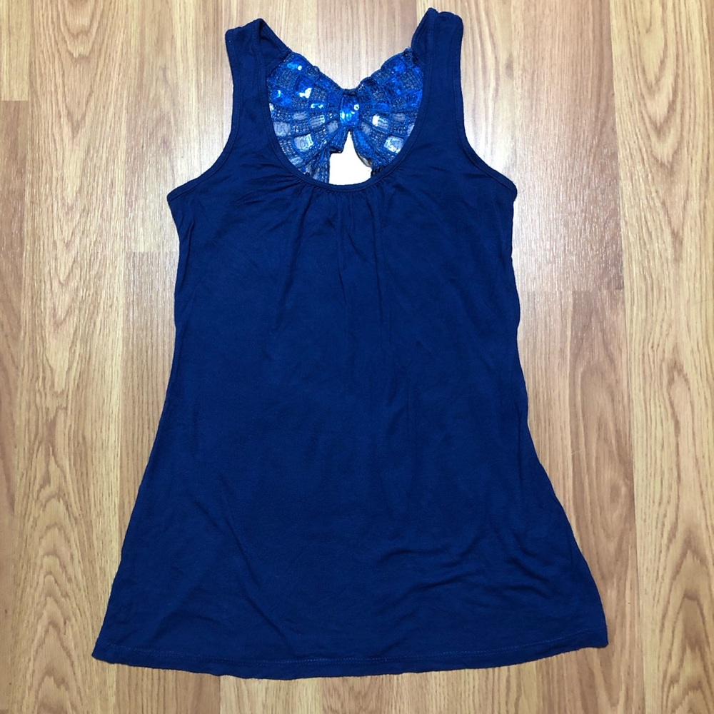 Kirra 💫 Racerback Sequin Bow Tank Top